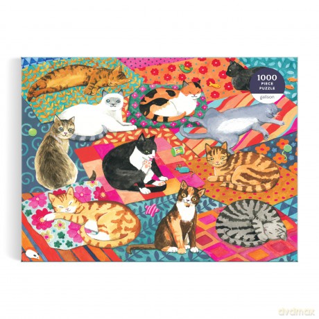 Lounging Cats 1000 Piece Puzzle [KSIĄŻKA]