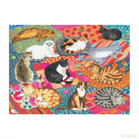 Lounging Cats 1000 Piece Puzzle [KSIĄŻKA]