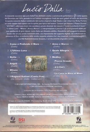 Lucio Dalla Live 20 Dicembre 1978 [DVD]