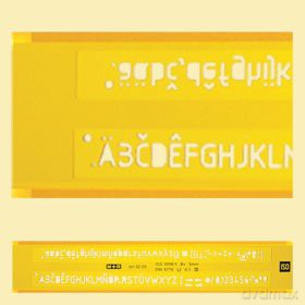 M + R: M + R Schriftschablone gelb