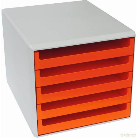 M&M Schubladenbox orange DIN A4 mit 5 S