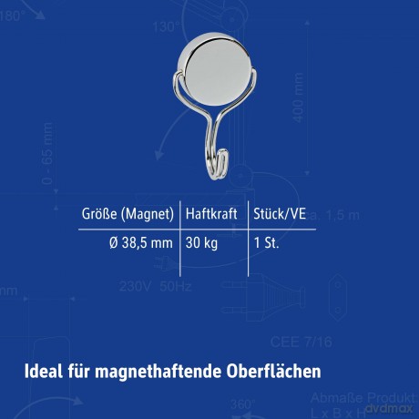 Magnet Karussell-Haken silber