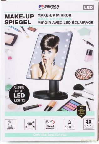 Make-up spiegel 16 LED dimbaar zwart
