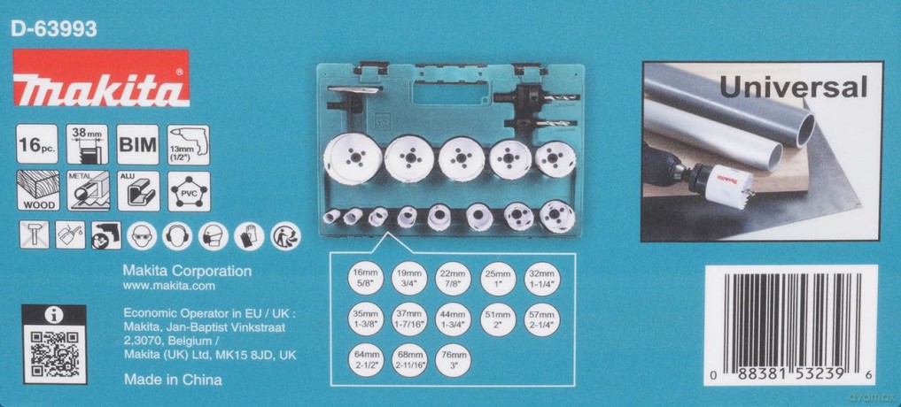 Makita: makita D-63993 Universal 16-teilig Lochs