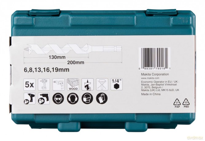 Makita: makita D-75677 Schlangenbohrer-Set, 5-te