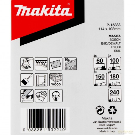 Makita: makita P-15883 Schleifblatt-Set 10 St.