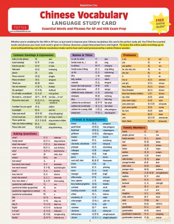 Mandarin Chinese Vocab Study Card [KSIĄŻKA]