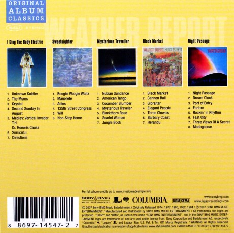Weather Report: Original Album Classics [BOX] [5CD]