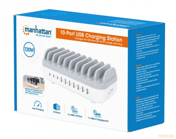MANHATTAN 10-Port USB-Ladestation 120W w