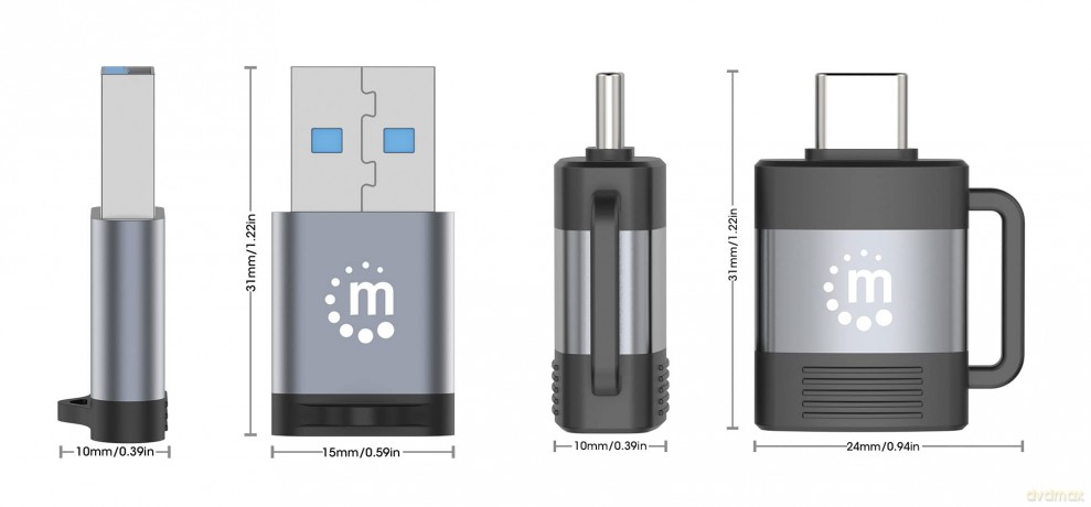MANHATTAN 2er Set USB-C auf USB-A USB-A