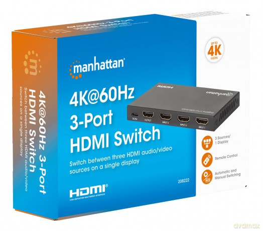 MANHATTAN 4K 60Hz 3-Port HDMI-Switch