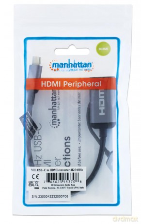 MANHATTAN 4K@60Hz USB 3.2 Typ C auf HDMI