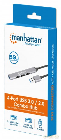 MANHATTAN 4Port USB-A Hub 3x480Mbit/s 1x