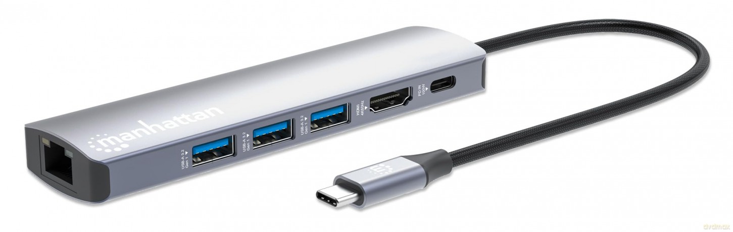 MANHATTAN 6-in-1 4K USB-C Dockingstation