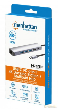 MANHATTAN 6-in-1 4K USB-C Dockingstation