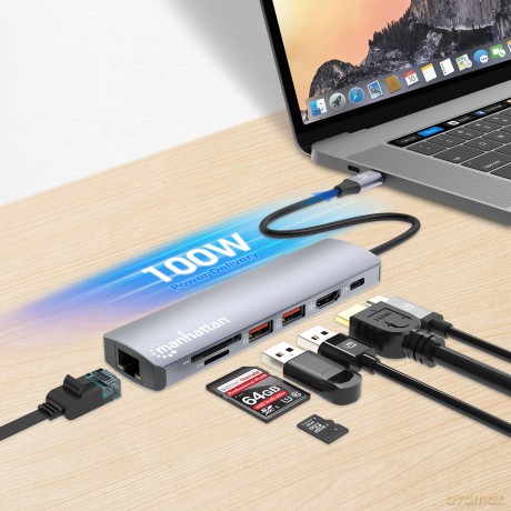 MANHATTAN 7-in-1 4K USB-C Dockingstation