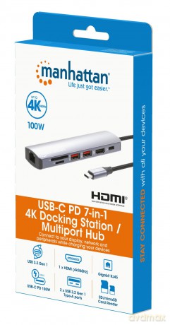 MANHATTAN 7-in-1 4K USB-C Dockingstation