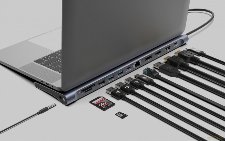 MANHATTAN Dockingstation 12-in-1 4K 1xHD