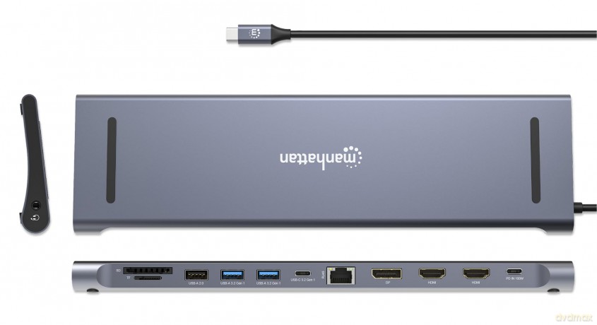 MANHATTAN Dockingstation 12-in-1 4K 1xHD