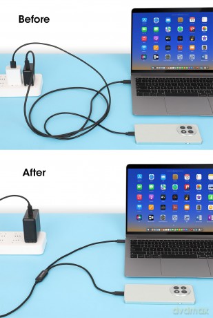 MANHATTAN Dual USB-C Ladekabel 100 W 2 m