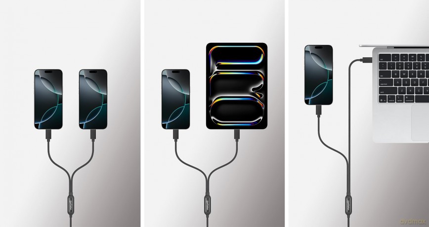 MANHATTAN Dual USB-C Ladekabel 100 W 2 m