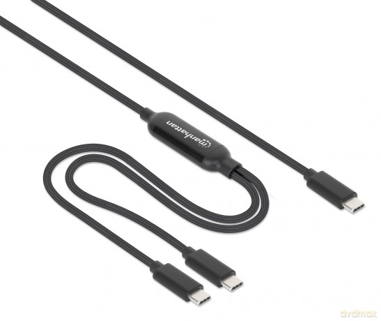 MANHATTAN Dual USB-C Ladekabel 100 W 2 m