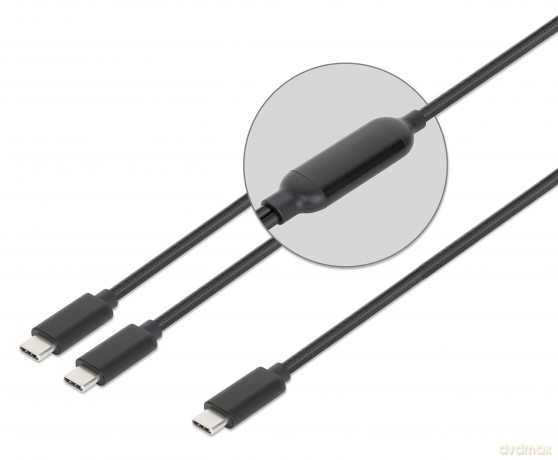 MANHATTAN Dual USB-C Ladekabel 100 W 2 m