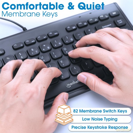 MANHATTAN Slim USB Mini-Tastatur 1.5m Ka