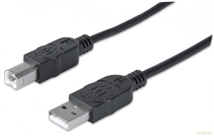MANHATTAN USB Kabel A -> B St/St 1.80m