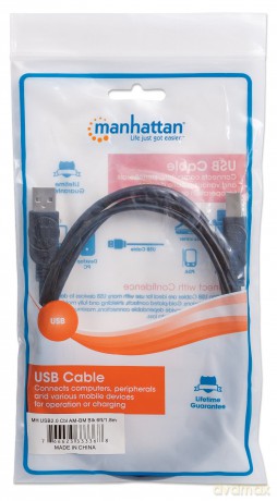 MANHATTAN USB Kabel A -> B St/St 1.80m