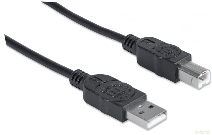 MANHATTAN USB Kabel A -> B St/St 1.80m