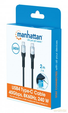 MANHATTAN USB4 USB-C StSt Ladekabel 240W