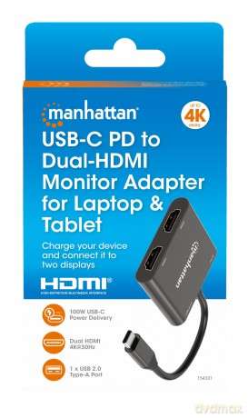 MANHATTAN USB-C PD auf Dual-HDMI-Monitor