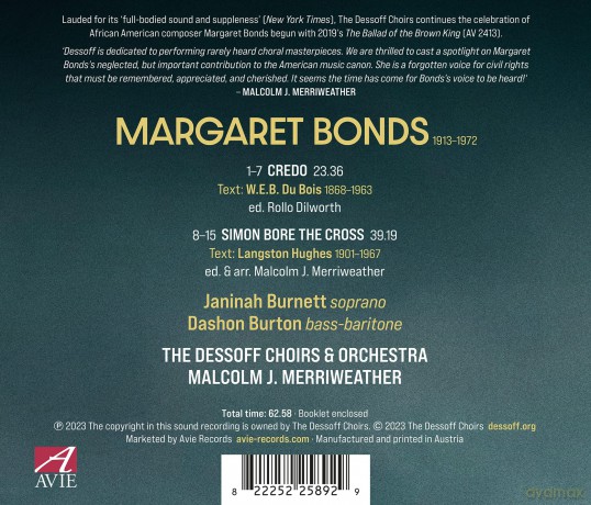 The Desseff Choirs: Margaret Bonds: Credo [CD]