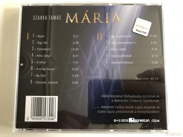 Tamas Szarka: Maria - Original Musical Cast Ungarn 2012 [2CD]