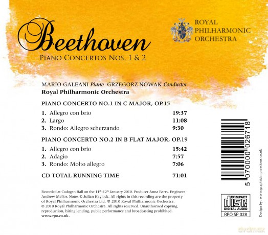 Mario Galeani: Mario Galeani/Rpo/Nowak-Beethoven:Piano Ctos 1/2 [CD]