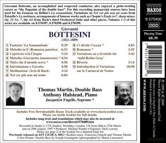 Martin: Martin/Halstead-Bottesini: Fantasia Sonnambula [CD]