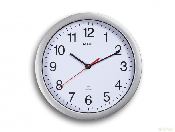 MAUL Funkwanduhr MAULrun silber 25,2 cm