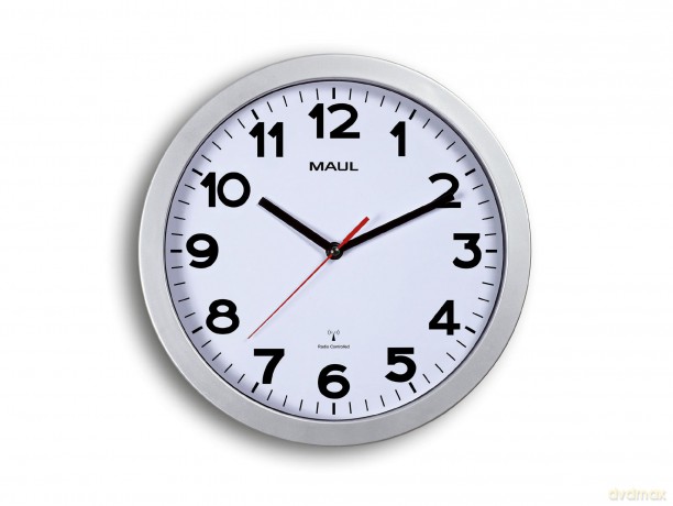 MAUL Funkwanduhr MAULstep silber 30,0 cm