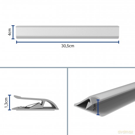 Maul: MAUL Klemmleiste 30,5 cm silber selbstkl