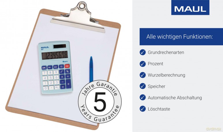 MAUL M 8 Taschenrechner hellblau
