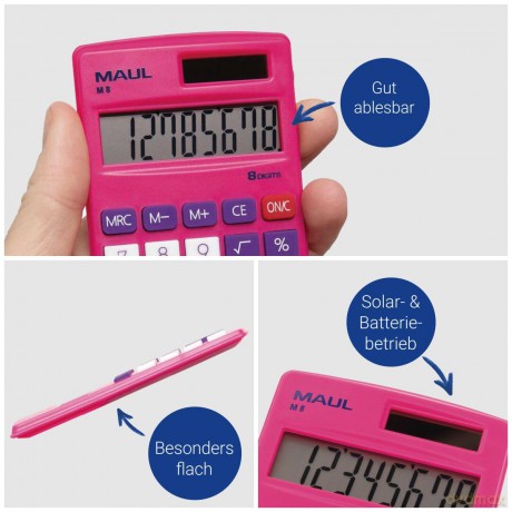 MAUL M 8 Taschenrechner pink