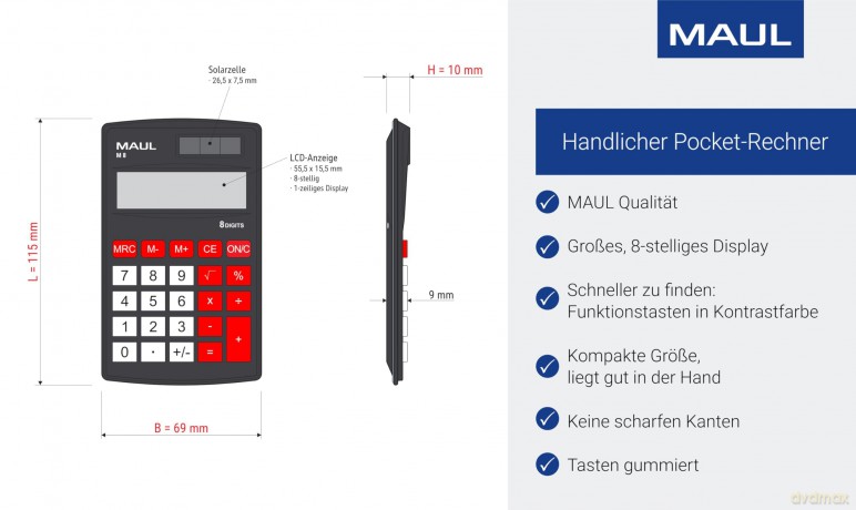 MAUL M 8 Taschenrechner schwarz