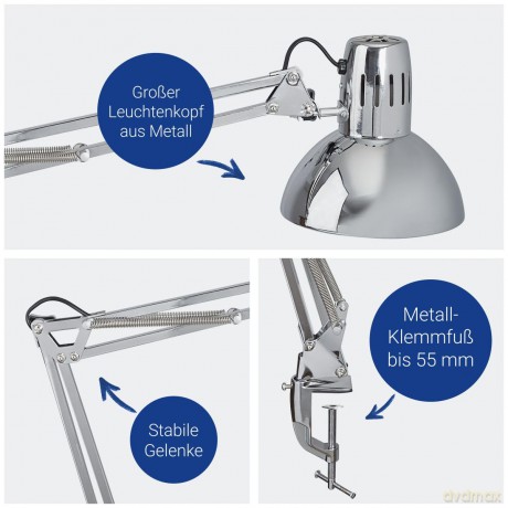 Maul: MAUL MAULstudy Schreibtischlampe chrom m