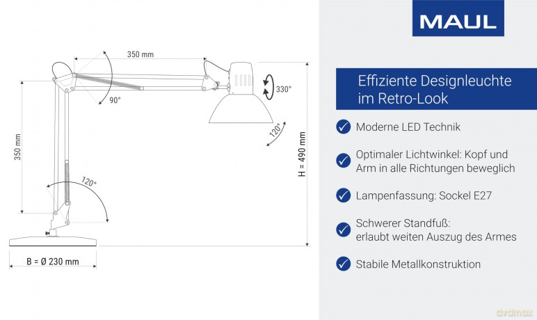 Maul: MAUL MAULstudy Schreibtischlampe schwarz