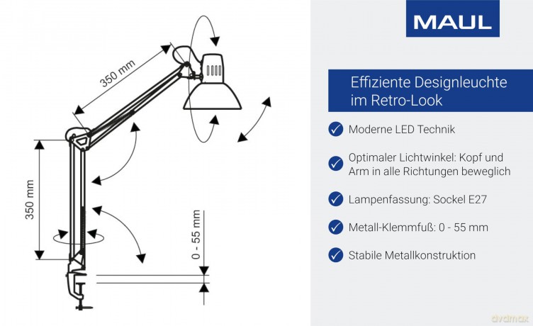 Maul: MAUL MAULstudy Schreibtischlampe silber