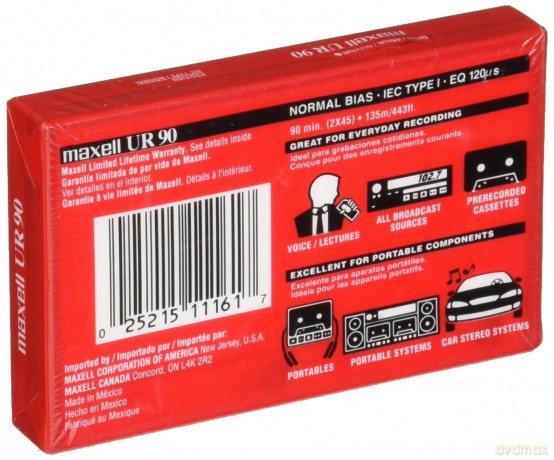 Maxell 108562 Ur-90 Audio Cassettes 90 Min 5 Pack: Maxell 108562 Ur-90 Audio Cassettes 90 Min 1 Piece [KASETA]