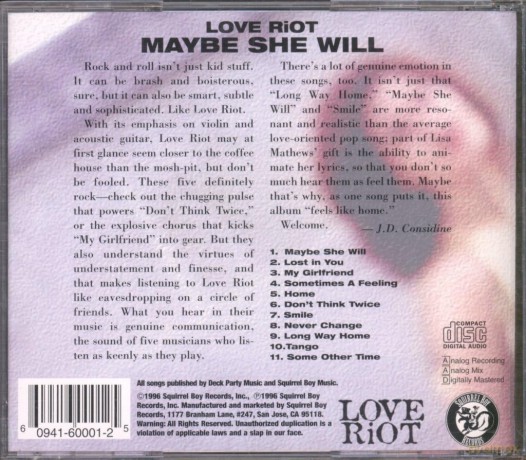 Love Riot: Maybe She Will [CD]