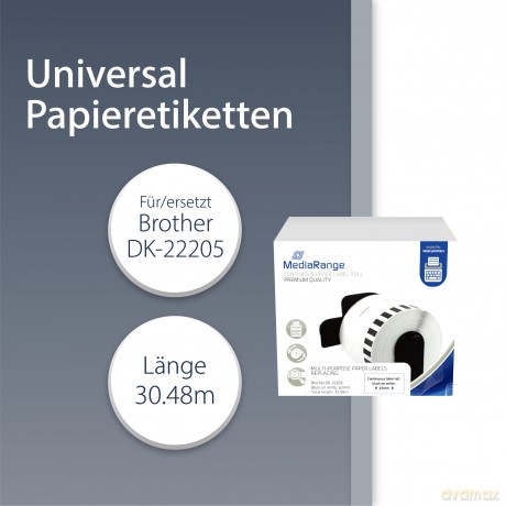 MediaRange Endlosetikett Brother DK-2220