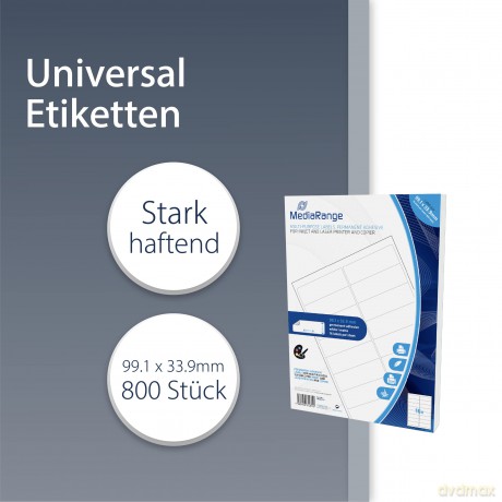MediaRange Etiketten 99,1x33,9mm 800 St